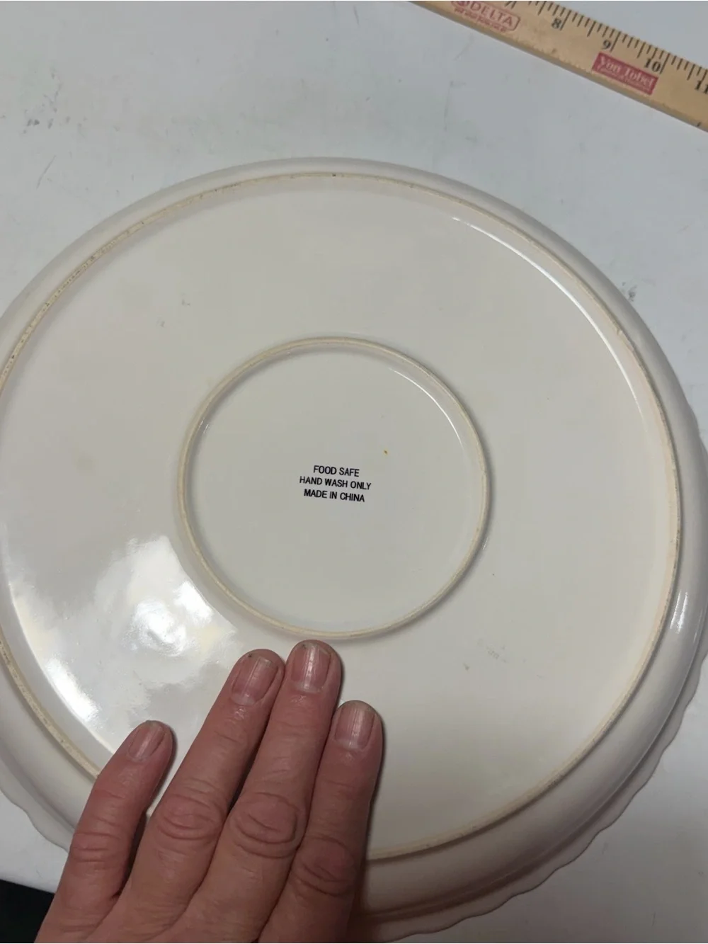 Ceramic Pumpkin Pie Recipe Plate - White with Orange, Green, Purple, Gold Acc